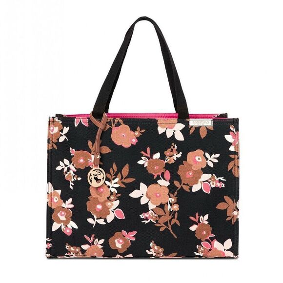 NWOT Spartina 449 Verdier Market Tote Bag Black Floral - Picture 2 of 8